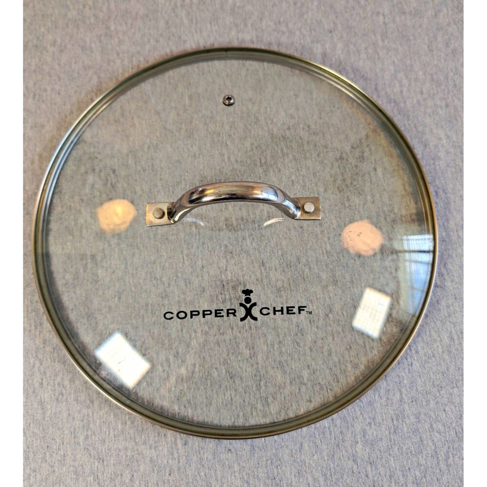 Copper Chef 11.5" Round Glass Lid w/ Vent Hole & Metal Handle Clear/Silver